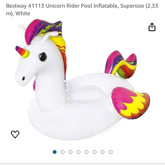 Kid’s Fantasy Unicorn Ride On Blow Up Pool Ride On Toy New In Box - Picture 4 of 4